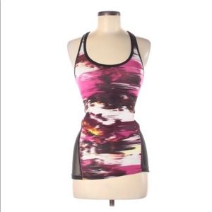 Lululemon workout tank, EUC, fitted, sheer black back, racerback, women’s size 6